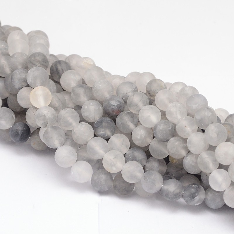 Wholesale Round Natural Cloudy Quartz Bead Strands Jewelryandfindings