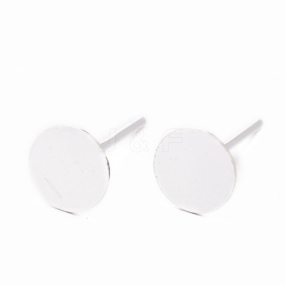 Wholesale 925 Sterling Silver Round Flat Pad Stud Earring Findings