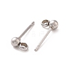 304 Stainless Steel Ear Stud Components STAS-F227-18F-P-1