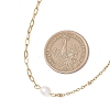 Natural Pearl Rice & 304 Stainless Steel Satellite Chain Paperclip Chain Necklaces for Women NJEW-JN05822-02-4