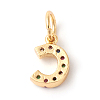 Brass Micro Pave Colorful Cubic Zirconia Charms ZIRC-F092-01-C-2