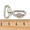 Non-Tarnish 304 Stainless Steel Screw Carabiner Lock Charms STAS-C092-01C-P-3