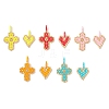 2Pcs 2 Styles Glass Seed Beaded Pendants PALLOY-MZ00883-1