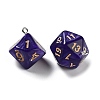 7 Styles Opaque Resin Polyhedral Dice Pendants Set RESI-A029-01H-2
