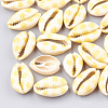 Printed Natural Cowrie Shell Beads X-SHEL-S274-03-2