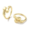 Brass Open Cuff Rings for Women RJEW-E292-20G-1