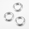 Tibetan Style Alloy Spring Gate Rings X-TIBE-T002-28AS-RS-1