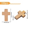 200Pcs Wood Pendants WOOD-SC0001-36D-2