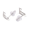 Anti-Tarnish Rhodium Plated 999 Fine Silver Dolphin Stud Earrings for Women EJEW-S215-04P-3