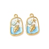 304 Stainless Steel Enamel Pendants STAS-I346-05G-06-1
