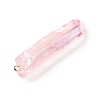Electroplated Natural Quartz Pendants G-P315-B01-08G-2