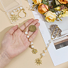 3Pcs 3 Styles Alloy Enamel Sun Charm Iron Ball Chains Haning Ornaments HJEW-OC00293-3