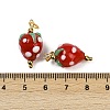 304 Stainless Steel with Handmade Lampwork Pendants STAS-Q352-02G-E-3