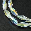 Transparent Electroplate Glass Beads Strands GLAA-K064-05A-AB03-3