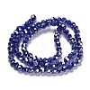 Faceted(32 Facets) Electroplate Glass Beads Strands X-EGLA-R016-4m-1-4