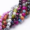 Natural Fire Crackle Agate Beads Strands G-D210-10mm-M1-1