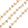 Brass & Glass Seed Beaded Chain KK-CBA3B44-02G-1