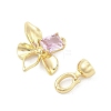 Brass Micro Pave Cubic Zirconia Fold Over Clasps KK-U059-10G-2