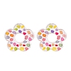Flower Theme Printed Acrylic Pendants OACR-T028-06H-2