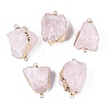 Raw Rough Natural Rose Quartz Nuggets Connector Charms G-Q606-08B-1