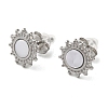 Non-Tarnish 304 Stainless Steel Embossing Stud Earrings EJEW-U001-06P-01-2