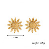 304 Stainless Steel Flower Stud Earrings for Women WGCA36C-01-5