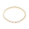 Mother's Day Brass Round Beads Strertch Bracelets SK3516-12-1