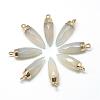 Natural Grey Agate Pointed Pendants G-Q495-08G-1