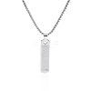 201 Stainless Steel Rectangle Dog Tag Pendant Necklaces for Men's WGCE0ED-01-1
