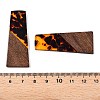Opaque Resin & Walnut Wood Pendants RESI-T058-04C-4