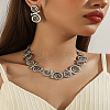 Alloy Vortex Link Chain Necklaces & Stud Earring Sets for Women FS-WG65950-02-1