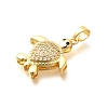 Brass Micro Pave Cubic Zirconia Pendants KK-G519-18G-05-2