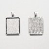 Rectangle Tibetan Style Alloy Pendant Cabochon Settings PALLOY-K109-28AS-RS-2