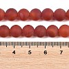 Frosted Natural Red Agate Beads Strands G-F372-8mm-01-3