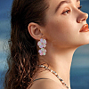 1 Pair Alloy Raffia Grass Stud Earrings EJEW-SP0001-19B-5