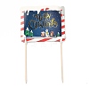 Paper Rectangle Christmas Card Cake Insert Card Decoration X1-DIY-H108-23-1