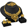 Alloy Pendant Necklaces & Stud Dangle Earrings & Rings & Link Bracelets Sets WG80561-12-1