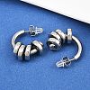 304 Stainless Steel C-Shaped Stud Earrings LS-EJEW-K268-78P-2