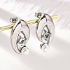 304 Stainless Steel Shell Pearl Stud Earrings EJEW-U051-08P-1