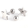 Tarnish Resistant 201 Stainless Steel Barbell Cartilage Earrings LS-EJEW-R147-08-3