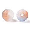 Frosted Baking Paint Crackle Glass Beads with Glitter Powder DGLA-T004-01A-2