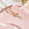1Pc 304 Stainless Steel Chain & Brass Micro Pave Cubic Zirconia Letter Pendant Necklaces NJEW-LP0001-36Y-G-3