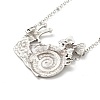 Alloy Snail with Mushroom Pendant Necklace with Resin Beaded LS-NJEW-G056-03AS-2