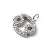 304 Stainless Steel Micro Pave Cubic Zirconia Charms STAS-Z107-09P-04-2