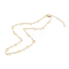 Brass Ring Link Chain Necklaces NJEW-JN03447-1