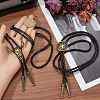 2Pcs 2 Styles Adjustable Vintage PU Leather Bolo Tie NJEW-GF0001-10AB-3