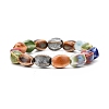Ethnic Style Colorful Handmade Porcelain Beaded Stretch Bracelet for Women BJEW-JB09089-02-1