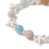Natural & Synthetic Mixed Gemstone Beaded Stretch Bracelet BJEW-JB09516-02-2