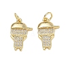 Brass Micro Pave Clear Cubic Zirconia Pendants CU-CBA9AFC-01G-33-1