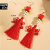 Halloween Alloy & Acrylic & Resin & Glass & Cotton Cord Tassel Dangle Earrings FS-WGA02EE-01-2